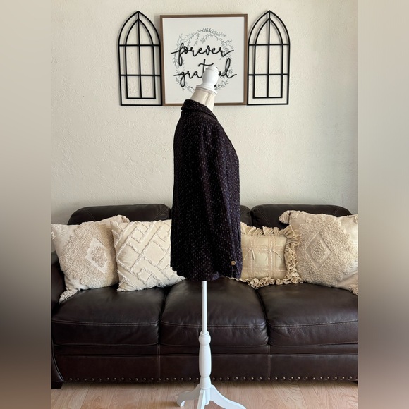 St. John Collection Brown & Blue Santana Knit Tweed Long Line Blazer Size US 4 - Picture 4 of 16